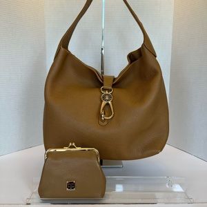 Dooney & Bourke Camel color Hobo Satchel,  w/matching Kisslock coin purse #02
